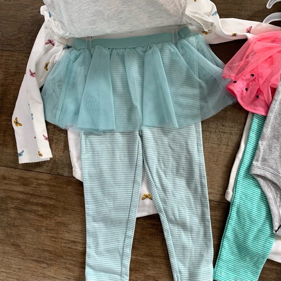 2 New Carter’s 3 piece outfit sets tutu pants with watermelon and butterfly’s - Picture 6 of 6